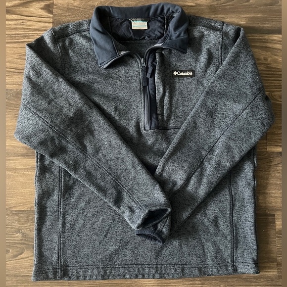 Columbia Men's Half Zipped Dark Gray Sweater - Picture 1 of 4